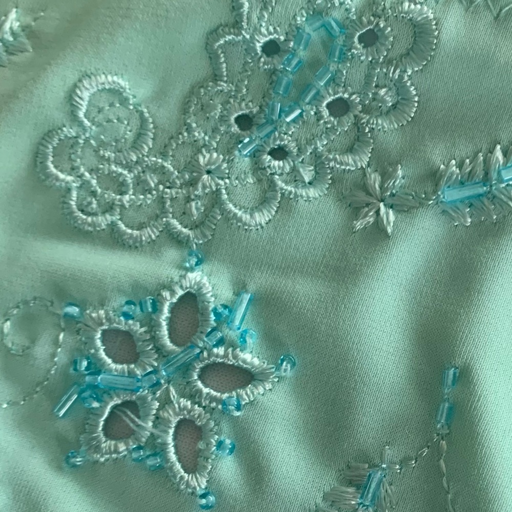 Vintage Hot Kiss tiffany blue beaded bikini set - Picture 8 of 8